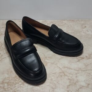 Madewell The Bradley Lugsole Black Leather Loafers Size 8 5